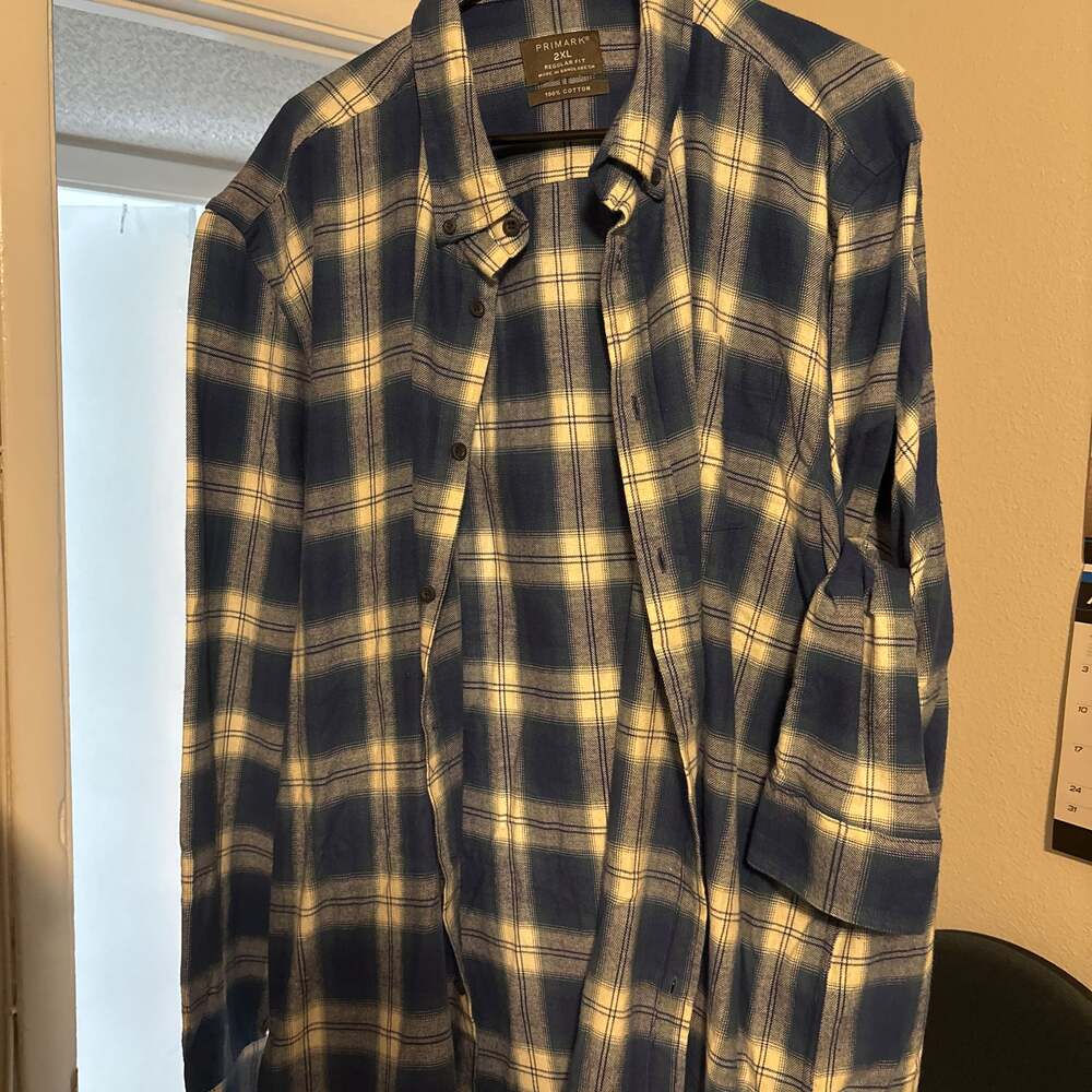 Primark Regular Fit Plaid Flannel Button Down Shirt